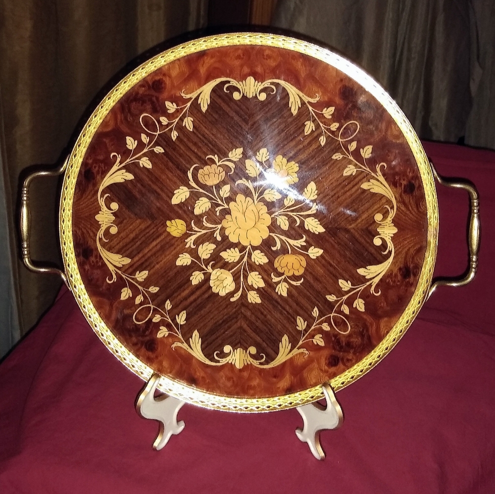 Vintage Italian Marquetry inlay tray.
